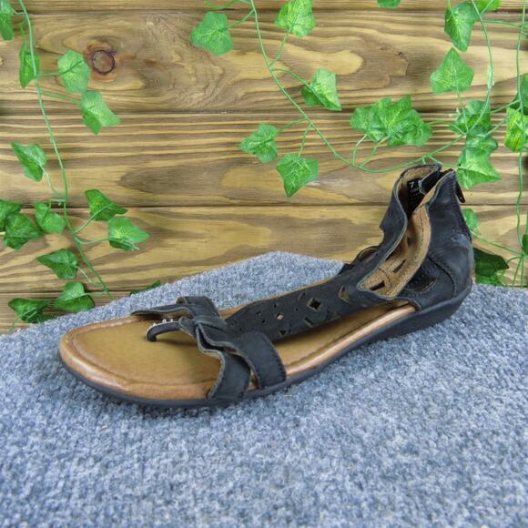 Cobb‎ Hill Women's Gladiator Black Leather Sz 7.5 Medium Used 2025 - Picture 1 of 6